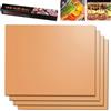 ILVRX Set di 4 tappetini per barbecue in teflon (40 x 30 cm), riutilizzabili, resistenti al calore, piastre per carbonella, barbecue e forno, inclusi pellicola per cottura continua, pennelli e clip
