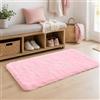 BEIMO Tappeto Shaggy, 80x150 cm, pelo lungo, antiscivolo, lavabile, Rosa, per soggiorno e camera da letto