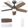 Vagizm Ventilatore da Soffitto 91 CM Per Stanze Piccole: Moderno Con Telecomando Dimmerabile - Reversibile E Silenzioso con 6 Velocità Per Piccoli Uffici Domestici - 230 V
