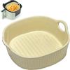 LUPATDY Teglia da Forno 650 ml, Forma Quadrata 7 Pollici, in Ceramica, con Manici per Lasagne, Carne, Verdure, per Friggitrice ad aria Calda, Forno, Microonde,18.5 x 17 x 6 cm (Giallo)