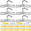 AddLotLot 6 ganci da soffitto resistenti, ganci per lampadari, ganci in metallo, per appendere cestini, viti, per lampade europee, ventilatori da soffitto, lanterne, cesti di fiori, supporto