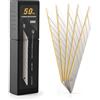 EHDIS 50pcs Lame Taglierino in Titanio 9MM, Lame Cutter, Lame di Ricambio Cutter Molto Affilato