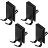 YoHyien 4 Pezzi Gancio Accappatoio Doccia, Ganci Doccia Accappatoio con Pad EVA, Appendi Accappatoio in Acciaio Inossidabile per Box Doccia e Bagno, Adatto a Vetro Senza Cornice 5-10 mm (Nero)