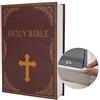PACOLO Cassaforte diversiva a forma di libro in vera carta, con codice di blocco/chiave, cassaforte a forma di libro sfogliabile (chiave M, Bibbia)
