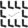 Yeebyee Staffa angolare interna a forma di L Staffe giunte a 90 gradi con viti M6 per slot da 8 mm serie 3030 profilo di estrusione in alluminio, confezione da 10 pezzi (nero-3030Series)