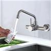 Kamanan Rubinetto da Cucina a Parete, Rubinetto da Cucina a Muro in Acciaio Inox, Girevole a 360°, Miscelatore Cucina per Acqua Calda e Fredda