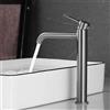 PHASAT Rubinetto Bagno Lavabo Alto, Rubinetto Alto per Bagno Grigio Gunmeta, Miscelatore Lavabo Bagno Monocomando, Fredda e Calda Regolabile PTMP25Q