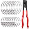 ZHAO GE Set di 17 Fascette Stringitubo in Acciaio Inox, Pinze per Tubi Flessibili, 25-50 mm e 50-120 mm, Fascette Regolabili per la Maggior Parte dei Kit di Strumenti di Crimpatura per Auto