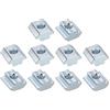 QUARKZMAN T Dadi, 15pz - Nickel Placcato Carbonio Acciaio T Scanalatura Bulloni, 4545 Serie M8 Martello Testa Fissaggio, Scorrevole T Dadi per Alluminio Estrusione Profilo (Argento)