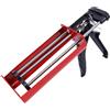 GOMETY Pistola a doppia cartuccia, pistola applicatore manuale per fughe, pressa per cartucce, 2 K fino a 400 ml, applicatore per colla bicomponente, rapporto di miscelazione per sigillanti epossidici (rosso
