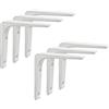 WakiHong 6 staffe supporto bianche 100 mm x 100 mm L-forma per tavoli, librerie, finestre mobili, 10 cm