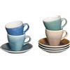CreaTable, 24043 Serie Caldera, set di stoviglie per 4 persone, set espresso in gres, lavabile in lavastoviglie e microonde, produzione di qualità
