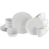CreaTable, 24054 Serie Luna Color Line, set di stoviglie per 4 persone, servizio combinato in porcellana, lavabile in lavastoviglie e microonde, produzione di qualità