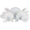 CreaTable, 24056 Serie Luna Color Line - Set di stoviglie da 24 pezzi, per 4 persone, servizio combinato in porcellana, lavabile in lavastoviglie e microonde, produzione di qualità