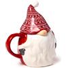 Puckator Tazza in Ceramica Natalizia con Coperchio Sagomato - Gnomo Gonk - Natale Scandinavo - Regalo
