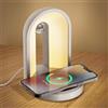 Todeco Lampade da Comodino con Ricarica Wireless, con 2 Modalità di Colore Led Dimmerabile da Tavolo per Camera da Letto, Tavolo Lampada da Scrivania