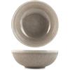 H&H Set 6 Piatti Fondi in Stoneware Yucatan 17 cm - Colore Beige - Design Minimal con Effetto Reactive e Texture Materiche - Perfetti per Zuppe, Pasta e Contorni - Adatti anche alla Ristorazione