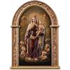 DRW Placca Madonna del Carmen in legno da appendere alla parete o da tavolo 11 x 2 x 15 cm