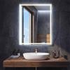SONGMICS Specchio Bagno con Luce, Specchio da Parete Rettangolare, Funzione Antiappannamento, Tonalità e Luminosità Regolabili, Trucco, Camera da Letto Bagno, 80,7 x 60,7 cm, Bianco Nuvola LWM210WC02