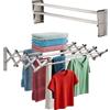 Smartsome Stendibiancheria da parete in acciaio inox: rack retrattile pieghevole per vestiti, facile da installare, design lineare da 50 m, capacità 27,2 kg, dimensioni estese: 86,4 x 61 x 21,6 cm