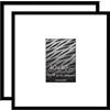 Americanflat Cornice 40x40 cm Nera - Set di 2 Cornici Foto 13x19 cm con Passepartout o 40x40 cm Senza Passepartout - Portafoto con Bordo Sottile in PVC e Pannello Protettivo in Plastica