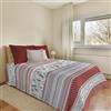 PENSIERI DELICATI Copriletto 170 x 280 cm, Telo Singolo 100% Cotone Pique, Ideale Come Telo Arredo, Coperta Salva Letto 1 Piazza, Fantasia BauBau Rosso, 100% Made in Italy