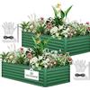 YITAHOME Kit di 2 aiuole rialzate da giardino per esterni, 240 x 120 x 58 cm, letti rialzati in zinco ispessito, alluminio-magnesio, per giardino, con asta di supporto e guanti, per verdure, fiori,