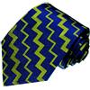 Lorenzo Cana - Cravatta originale di marca in 100% seta - blu scuro verde chiaro motivo a zig-zag - 36083, verde chiaro, 150 cm lang 7,5 cm breit