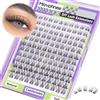 Mavphnee Natural Lash Clusters Wispy Extension per ciglia C Curl Lash Extension 10-16mm Ciglia Cluster 132 Pz Ciglia Singole Fai da te a Casa Nero