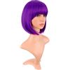 MapofBeauty 12 Pollic/30 cm Corto Lisci Flat Frange Bob Heat Resistente Sintetico Parrucche (Vivid Violetto)
