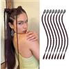 XFSRG 8 Pezzi Coda Capelli Extension Donna Lisci Wrap Around Treccia Finta Posticci per Capelli Extension Coda Di Cavallo con Coulisse Sintetici Clip Elastici (Marrone Scuro)
