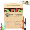 Putt Pursuit Mixed Castle - Tee da golf in bambù, biodegradabili, sostenibili e resistenti, accessori da golf, altezza costante della palla, 25 diverse misure (da verde da 25 mm a 70 mm, colori arancioni)