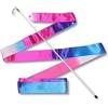 DRUNA DRUNA Nastro per Ginnastica Ritmica, Nastro per Allenamento, Danza, Danza Artistica, con Asta 56 cm Bianco Indaco - Blu - Rosa 4,0 m