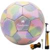 Fantecia Calcio riflettente con pompa, palloni da calcio lucidi taglia 5 per ragazze, allenamento calcio per adolescenti adulti