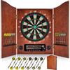 Yirinatek Bersaglio elettronico decorativo per freccette [12 frecce morbide in bronzo] [modalità gioco a cricket], disco professionale e freccette con ante in legno (Apricot)