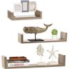BAKAJI Set 3 Mensole da Parete Moderne Design con Bordi Laterali Mensola Scaffale 1 Ripiano in Legno MDF Varie Dimensioni (Rovere)