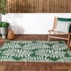 furn. Tocorico Tappeto - Interno/Esterno Reversibile Tessuto Jacquard Durevole Resistente Alle Intemperie Facile Da Pulire Tropicale Tappeto (Verde - 120x180cm)