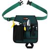 WISEPRO Marsupio per attrezzi da giardino con cintura regolabile - Include anello per gancio a martello e borsa per attrezzi con scomparti - per giardinieri, falegnami e fioristi taglia unica (verde)