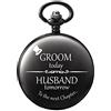 TREEWETO Personalizzato Orologio Da Tasca Inciso Per Uomo Groomsman Miglior Uomo Orologi Da Tasca Al Quarzo Fobwatch - Regali Sposo Per Matrimonio Testimoni Regalo Di Matrimonio