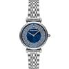 Emporio Armani Orologio da donna, movimento al quarzo a due lancette da 32 mm con cinturino in acciaio, 32 mm, Tono argento e glitter blu