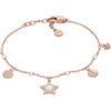 Emporio Armani Bracciale da donna in acciaio inossidabile o ottone con chiusura a moschettone in tonalità oro rosa