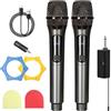 BORDEAG Microfono Senza Fili,2 Pezzi Microfono Wireless Con Ricevitore Ricaricabile,Wireless Microphone,Sistema Wireless Microfonico Per Karaoke,Feste,Matrimonio,Riunioni,Chiesa