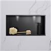 Viverso x wall nicchia a parete in acciaio inox La: 600 A: 300 mm, con telaio slim e illuminazione LED, VU9901BB, x wall [Accessori Bagno > Moduli Incasso]