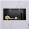 Viverso x wall nicchia a parete in acciaio inox La: 600 A: 300 mm, con telaio slim e illuminazione LED, VU9901MB, x wall [Accessori Bagno > Nicchie a parete]