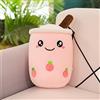 EXQULEG Bubble Tea - Peluche a forma di boba, morbido e morbido, con occhi rotondi, 50 cm