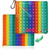 Plstod Pop 10x10 con Numeri, Popit 2 in 1, Silicone, Arcobaleno, Piccoli, Bambini, Tabelle di Conteggio e Moltiplicazione, Pop It Gigante 20x20cm