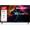 Sharp Smart TV 43" 4K UHD LED Google TV Vision - Atmos Classe F Nero 43HL4265E