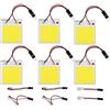 HUAZIZ 6 Pezzi Luce bianca brillante 300 Lums COB 48-SMD 12V LED per l'illuminazione Interna dell'auto Lampada a Pannello Tetto Luci Lampadina con 6 X T10, BA9S, Adattatore Festone