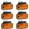 Yuanjoy 6 Fari Laterali LED Arancioni 12/24V IP65 per Rimorchio Camion | ECE R91 SM1 R10 6 LED SMD 2835 per unità 18LM 120° cavi rosso nero 4 viti inox per faro 6 supporti per Furgone Camper