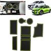 BSTW Compatibile con Peugeot 208 E-208 2020-2024 2025 (Automatico) Tappetini Antiscivolo per Peugeot 208 Tappetini in Gomma per Console Centrale, Porta Bicchieri, Scanalatura Porta (Verde)